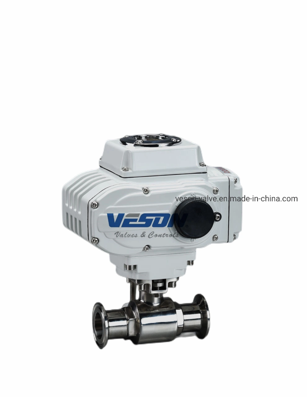2 Way 2&quot; PVC Electric Ball Valve, DC12V Large Torque Motorized Valve with Manual Operation and Indicator