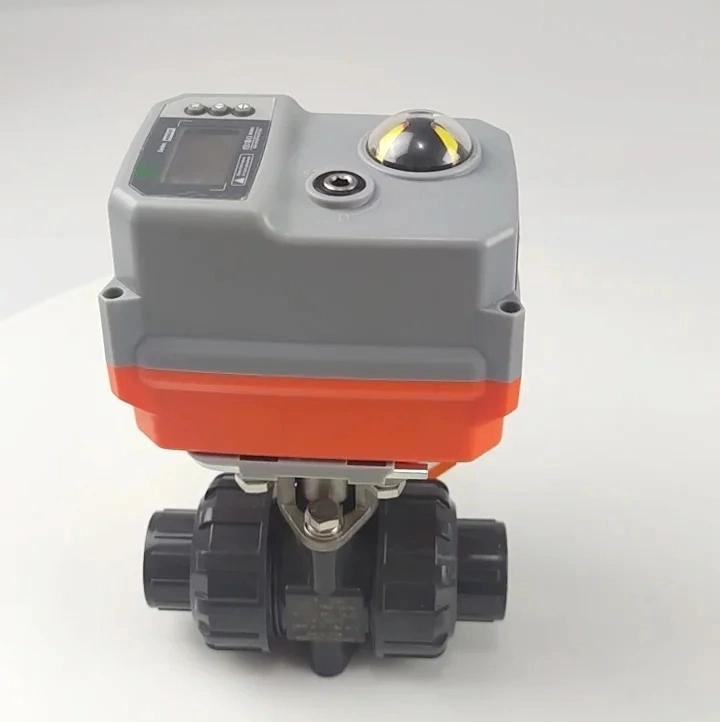 DN15 1/2 Inch Electrically Controlled Industrial Electric Valves PVC Double Union Ball Valve