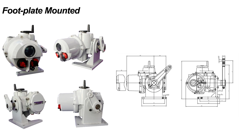 Intelligent Actuator Quarter Turn Electric Actuator for Ball Valve and Butterfly Valve IP68 Flange with Sleeve for Mounting on The Valve Shaft Electric Actuator