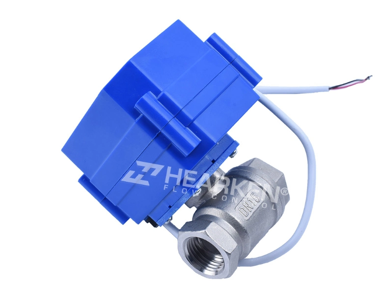 Heas-15 2 Way Stainless Steel Electric Ball Valve 220V Mini Water Electric Actuator 45 Degree