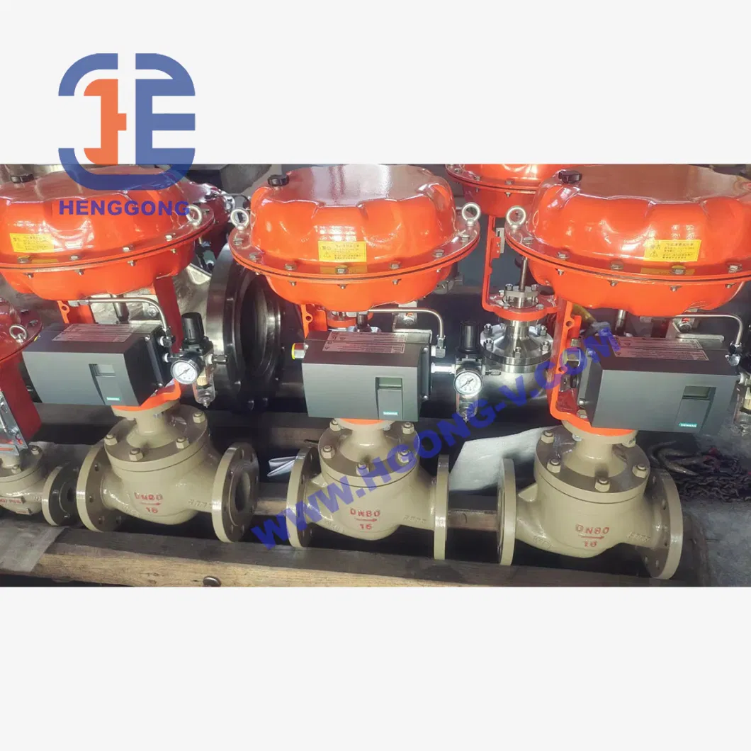 Pneumatic Control Valve Modulating Valve Pneumatic Diaphragm Three Way Regulating Valve with Positioner