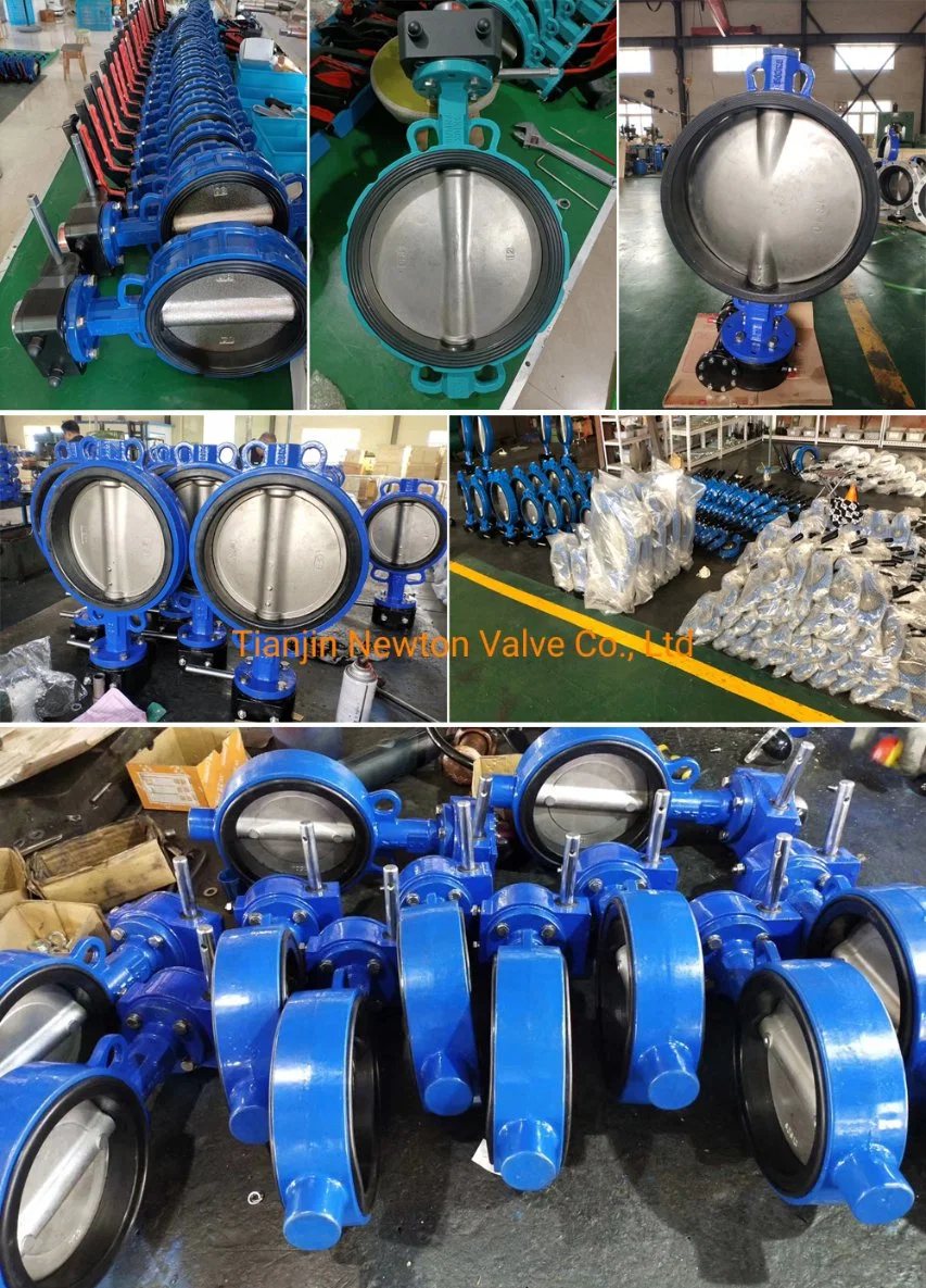 Pn10 Pn16 Class150 10K Ductile Cast Iron Ci Soft Sealing Wafer Butterfly Valve Lever Operated EPDM Rubber Seat Di Wafer Butterfly Valve with Water Air Oil Gas