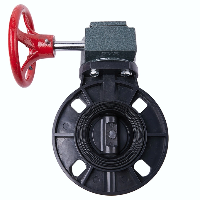 Acid Resistant U-PVC Turbine Type Wafer Butterfly Valve D371X-10u DN150