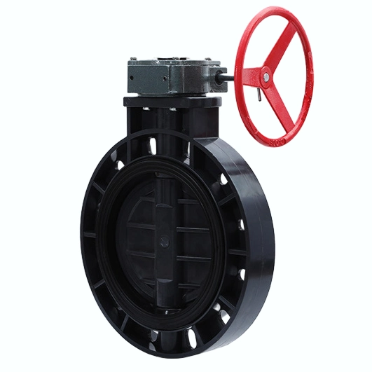 Acid Resistant U-PVC Turbine Type Wafer Butterfly Valve D371X-10u DN150