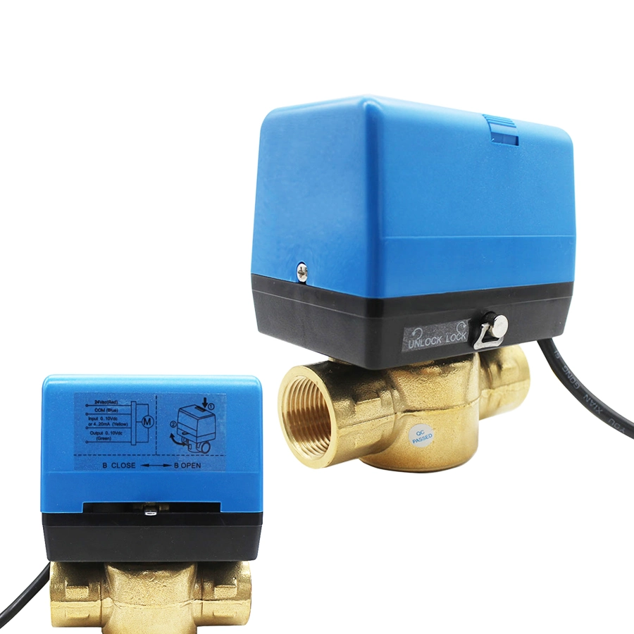 2 Way/ 3 Way 4-20mA/0-10V Motorized Modulating Control Valve for Fcu