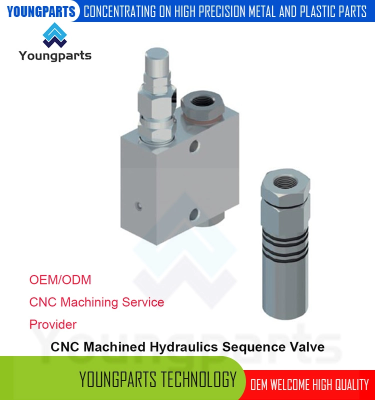 High-Precision CNC Machined Stainless Steel Pilot-Operated Balanced Piston Sequence Valve