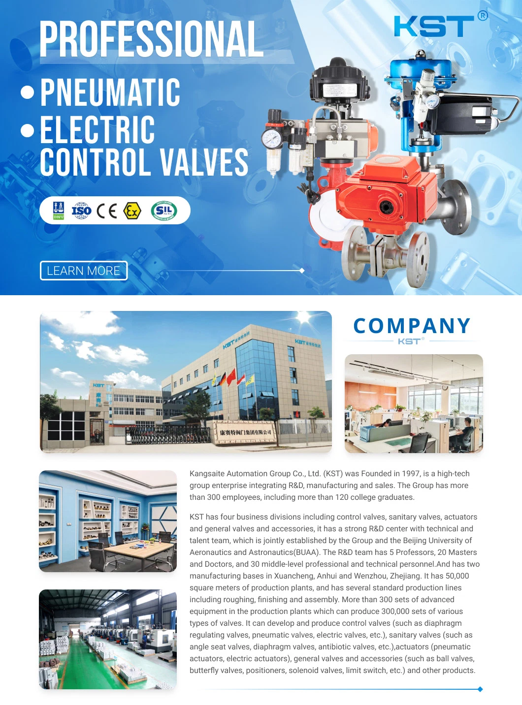 Kst Brand Double Acting Pneumatic Actuator Manufacturer at/Bt Aluminum Pneumatic Actuator with Double Acting for Ball Valve/Butterfly Valve/Control Valve