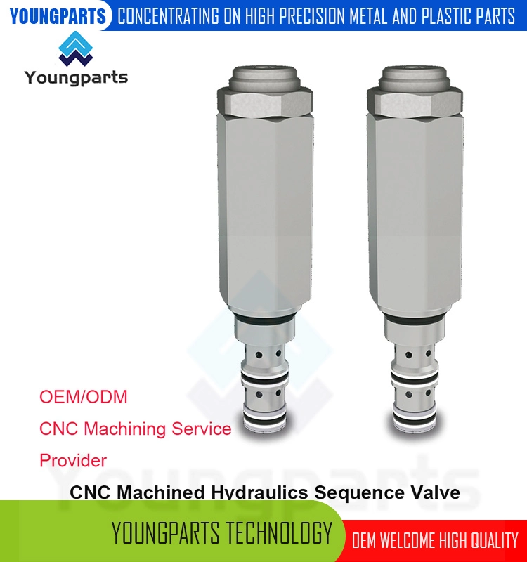 High-Precision CNC Machined Stainless Steel Pilot-Operated Balanced Piston Sequence Valve