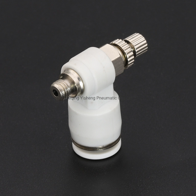 SL6-M5 6-01 6-02 6-03 6-04 SL Series One Way Throttle Valve White Color Hand Speed Controller Fitting Pneumatic Flow Control Hand Valve