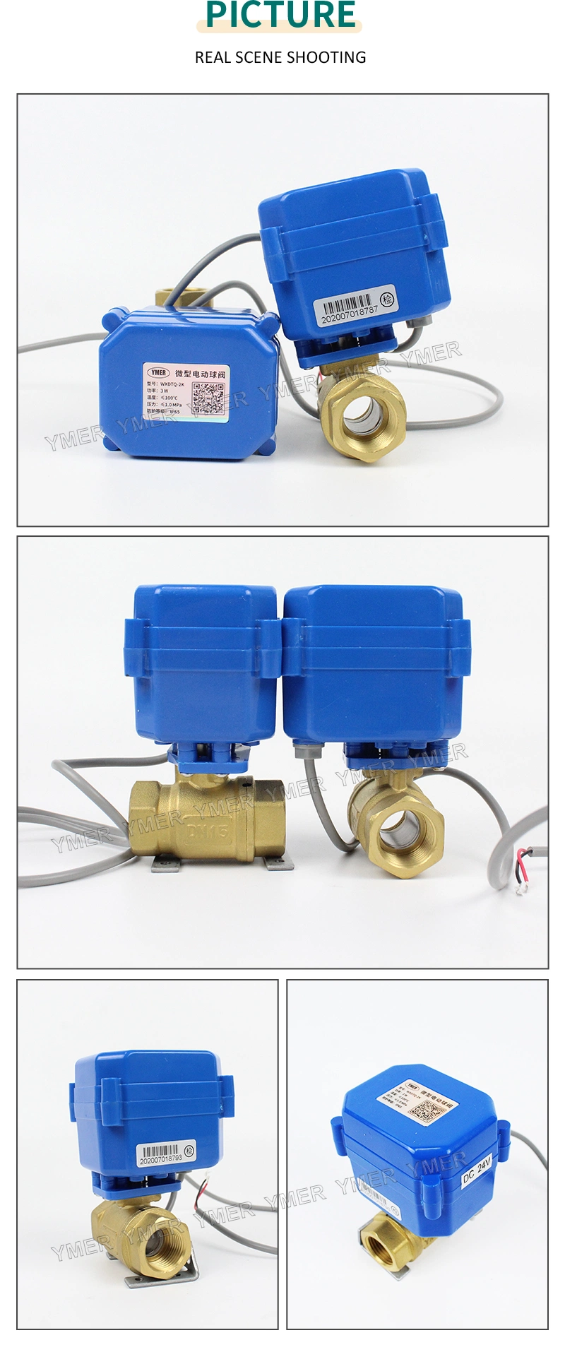 3/4inch DN20 AC12V DC12V Brass Mini Motorized Ball Valve for Water