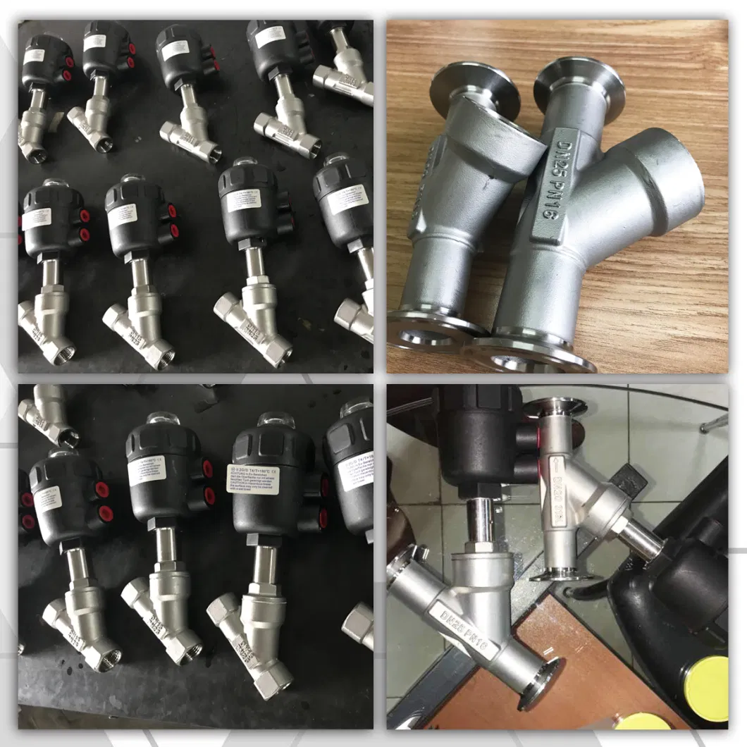 Stainless Steel Industry Piston Operated Femaled Air Control Angle Seat Valve