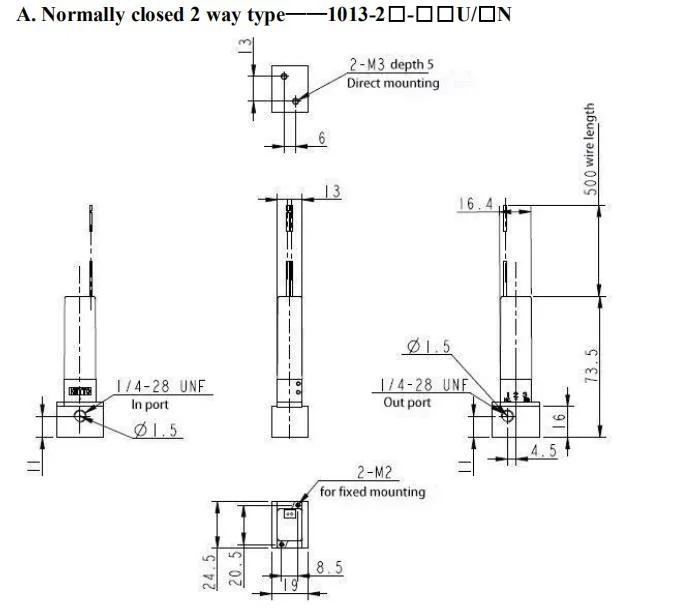 Micro Fluid Diaphragm Valve, 1013 Series 2-Way Valve (1013-22-EMU/5N) , Medical Valve, Environmental Protection Valve, Liquid Valve