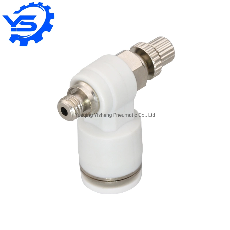 SL6-M5 6-01 6-02 6-03 6-04 SL Series One Way Throttle Valve White Color Hand Speed Controller Fitting Pneumatic Flow Control Hand Valve