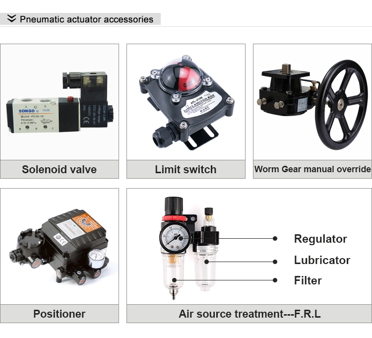 90 Degree Rotary Spring Return Double Acting Pneumatic Actuator Ball Valve Butterfly Valve