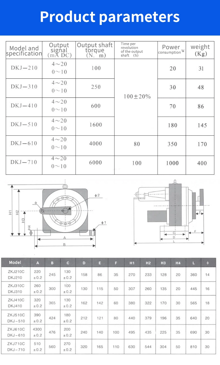 Dkj Series 20/30/70/180/350/1000 W Valve Switch Intelligent Electric Servo Motor Actuator