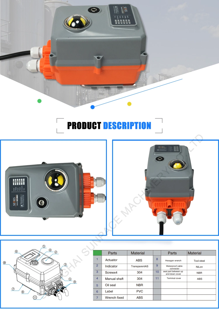 12V 24V 220V Flange Water Flow Control Electric Motorized Actuator Ball Valve