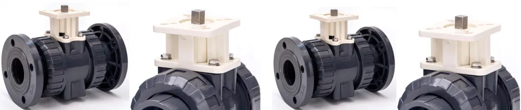 High Quality Air Operated Ball Valve PVC Pneumatic Actuator Control Ball Valve UPVC Non Actuator Double Flanged Ball Valve PVC True Union Ball Valve