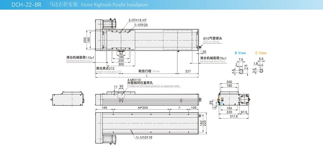 Chinese Smooth Movement 3 Axis Linear Rail Kit 500mm 3 Stage Actuator OEM Servo Motor Motorized Linear Module with Low Price