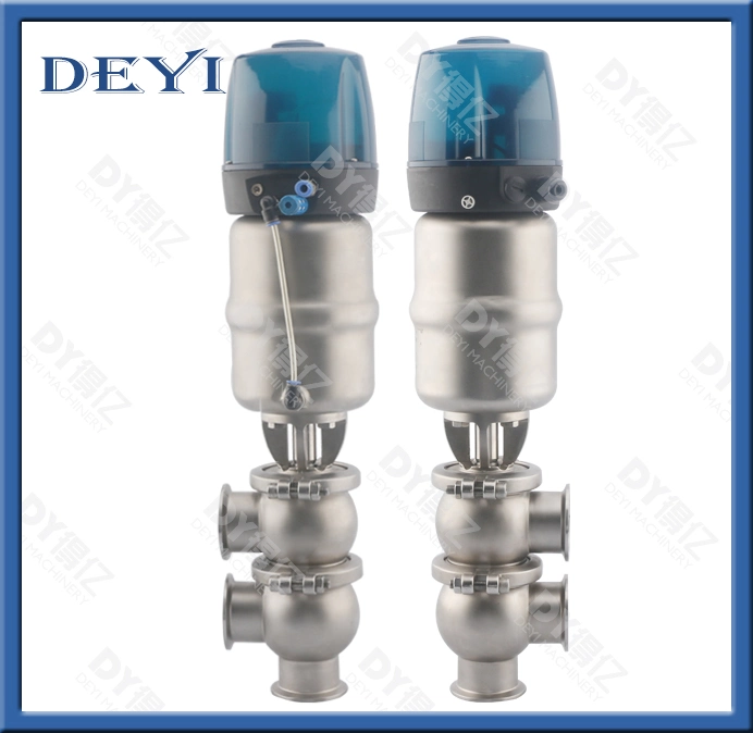 1-1/2&quot; Sanitary Pneumatic Divert Flow Valves with Control Head Valvulas De Flujo De Desvio Neumaticas Sanitarias Con Cabezal De Control