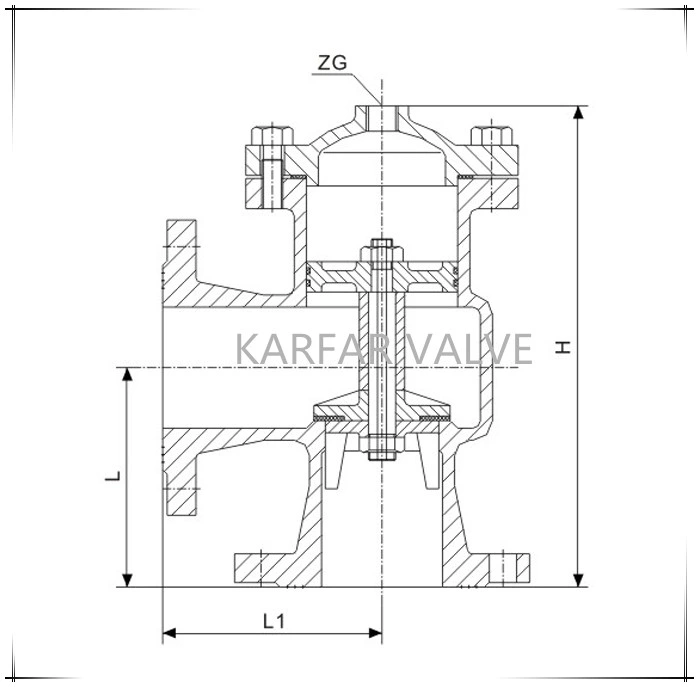 Angle Type Piston Actuated Float Ball Altitude Water Level Control Valve (H142X)