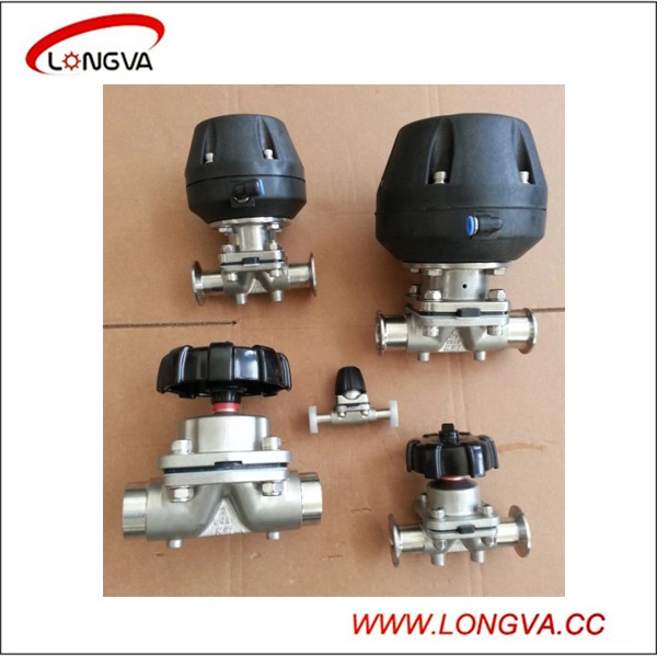 Stainless Steel Sanitary Tri Clamp Diaphragm Valve with Pneumatic Actuator