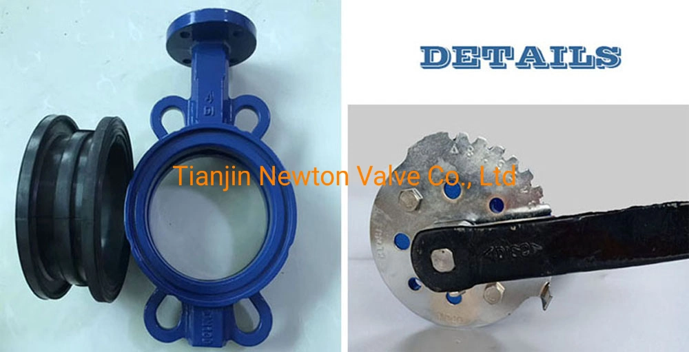 Pn10 Pn16 Class150 10K Ductile Cast Iron Ci Soft Sealing Wafer Butterfly Valve Lever Operated EPDM Rubber Seat Di Wafer Butterfly Valve with Water Air Oil Gas