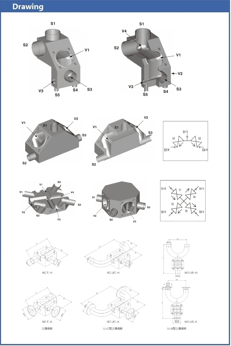 Stainless Steel Multiport Diaphragm Valve With Stainless Steel Actuator