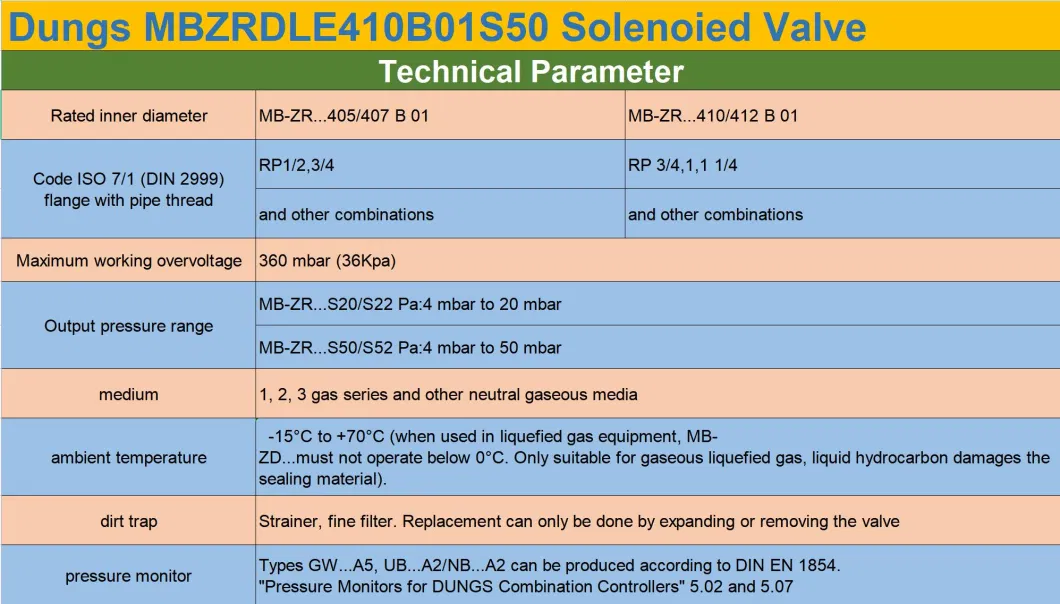 Industrial Gas Solenoid Valve Dmv 5065/11 Eco Electromagnetic Valve Double Solenoid Control for Gas Burner