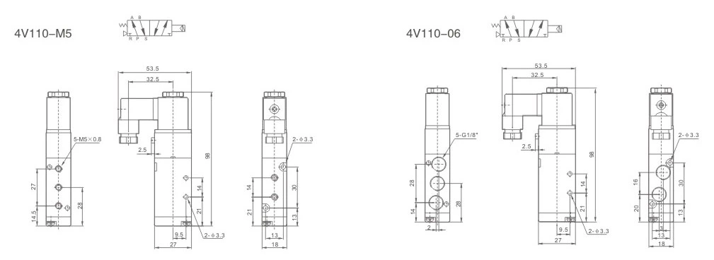 China Supplies 4V 3V Series 5/2 3/2 Way Single Control Double Coil High Quality Pressure Aluminum Alloy Airtac Type Pneumatic Air Solenoid Valve