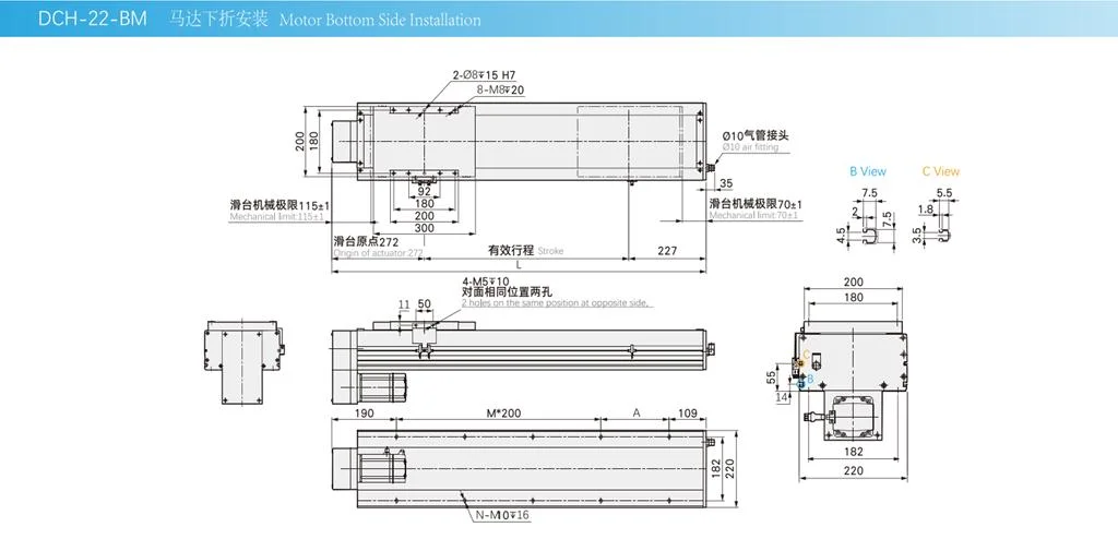 Chinese Smooth Movement 3 Axis Linear Rail Kit 500mm 3 Stage Actuator OEM Servo Motor Motorized Linear Module with Low Price