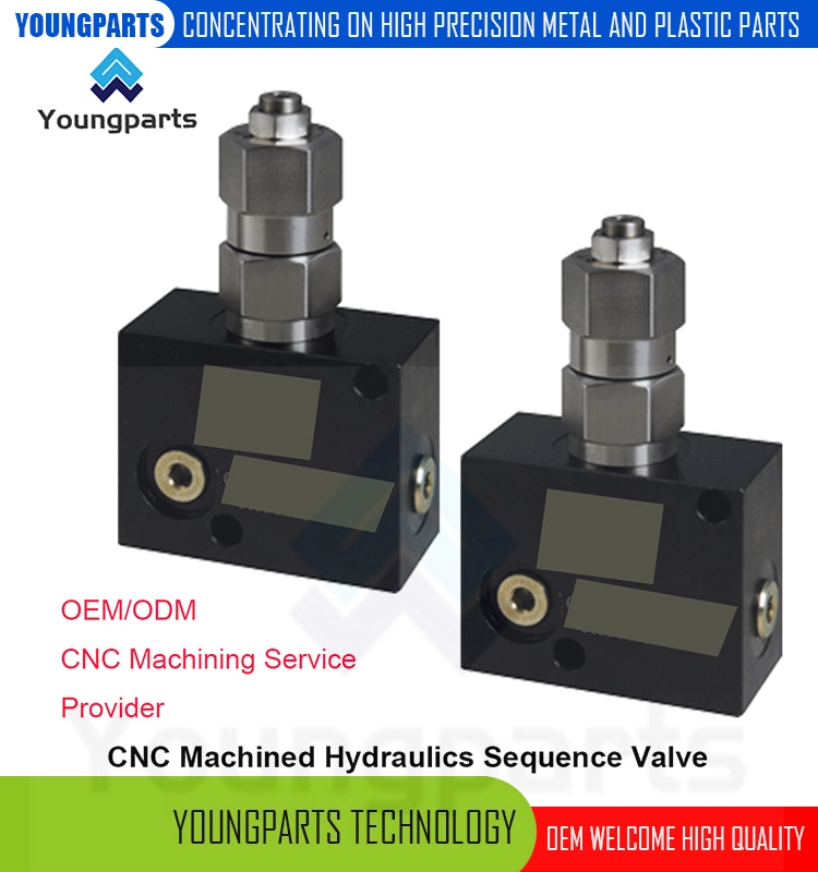 High-Precision CNC Machined Stainless Steel Pilot-Operated Balanced Piston Sequence Valve