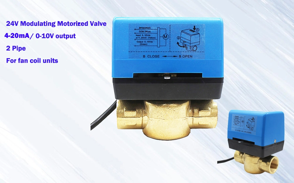 2 Way/ 3 Way 4-20mA/0-10V Motorized Modulating Control Valve for Fcu