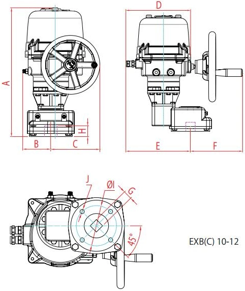 Exc (CG) &amp; Exb (C) Series Aluminum Alloy Water-Proof Electric Actuator Quarter Turn