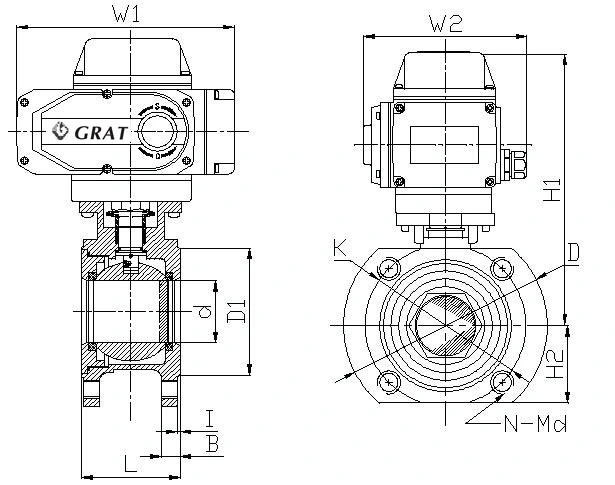 Dn65 Flange Connection Heavy Duty Electric Motorized Ball Valve