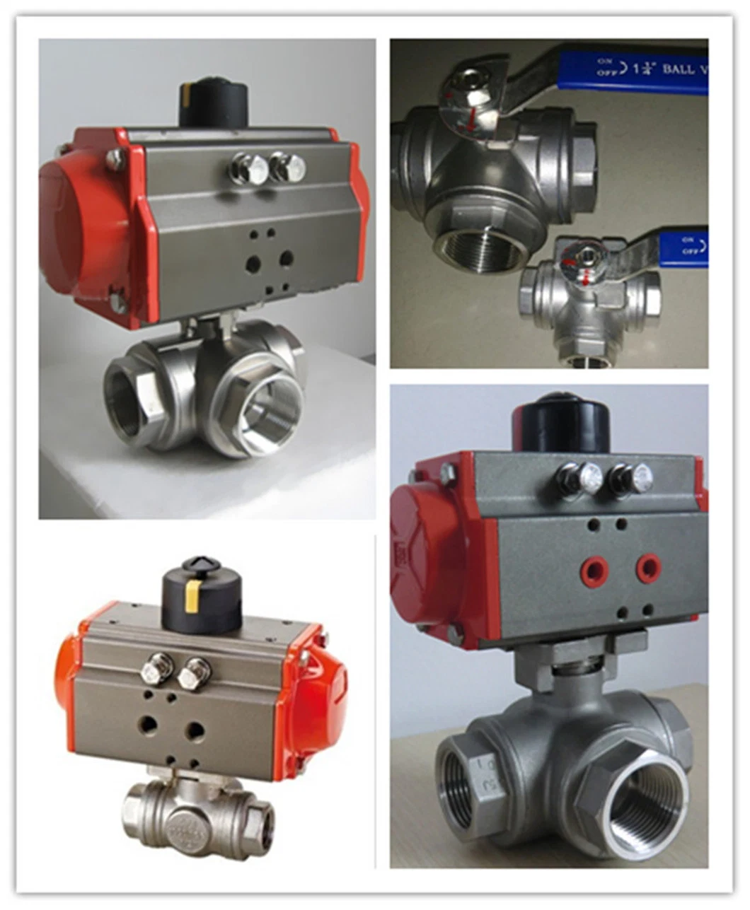 Pneumatic Actuated Italy Type Wafer Stainless Steel CF8 Ball Valve