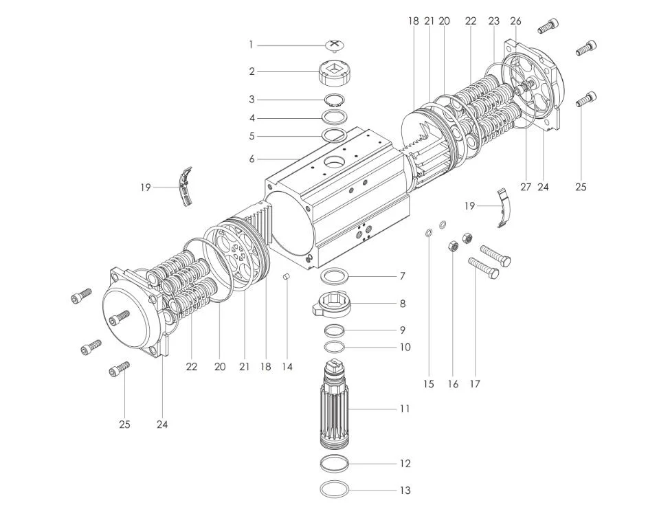 Rotary Stroke Pneumatic Actuator for Ball/Butterfly Valve Control