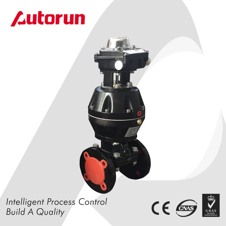 Cast Steel Rubber-Lined Diaphragm Valve with Spring Return Pneumatic Actuator