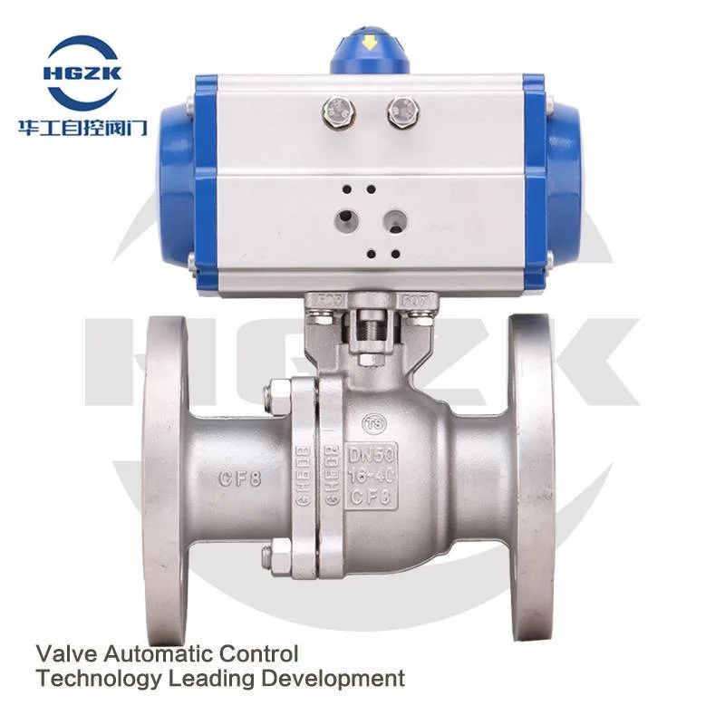 3&quot; Stainless Steel Flanged Ball Valve with Pneumatic Actuator Double Acting 2-Way