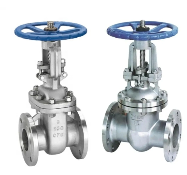 SS304 CF8 Steel Manually Handwheel Operated Boiler Rising Stem Flange Stainless Steel Gate Valve