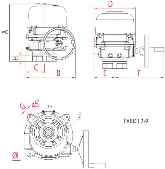 Exc (CG) &amp; Exb (C) Series Aluminum Alloy Water-Proof Electric Actuator Quarter Turn