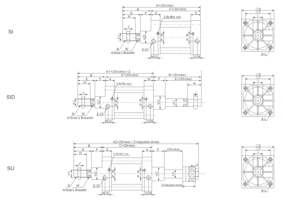 ISO 80X200 Pneumatic Cylinder Linear Actuator