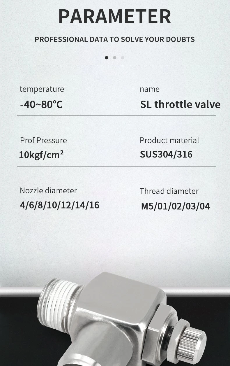 SL Series Air Flow Control Stainless Steel Elbow Type Valve Pneumatic Throttle Valve