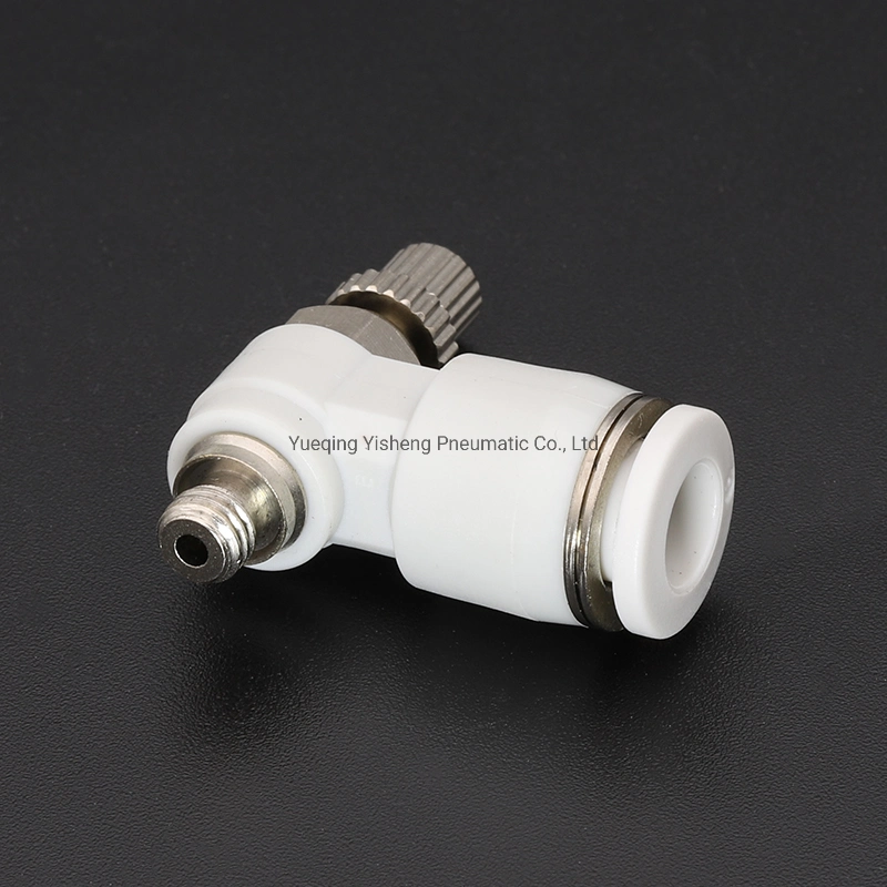 SL6-M5 6-01 6-02 6-03 6-04 SL Series One Way Throttle Valve White Color Hand Speed Controller Fitting Pneumatic Flow Control Hand Valve