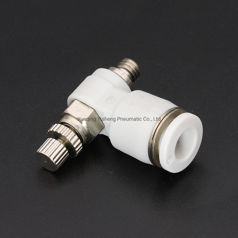 SL6-M5 6-01 6-02 6-03 6-04 SL Series One Way Throttle Valve White Color Hand Speed Controller Fitting Pneumatic Flow Control Hand Valve