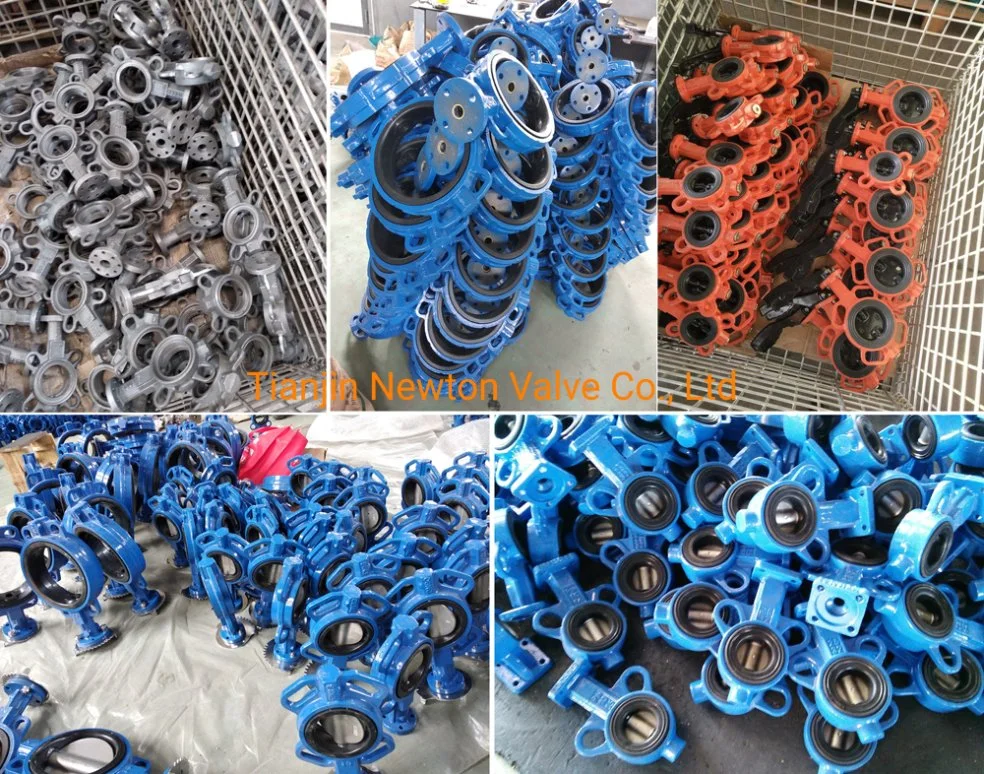 Pn10 Pn16 Class150 10K Ductile Cast Iron Ci Soft Sealing Wafer Butterfly Valve Lever Operated EPDM Rubber Seat Di Wafer Butterfly Valve with Water Air Oil Gas