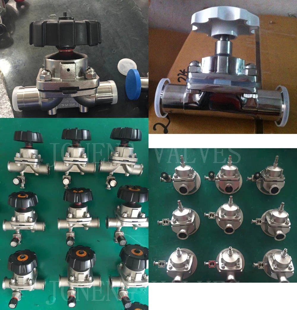 DN15 2 Way Anuel Normally Open Tank EPDM Regulating Joneng Stainless Steel Sanitary Pneumatic Welded-Clamped Diaphragm Valve Single Acting Actuator (JN-DV 1003)