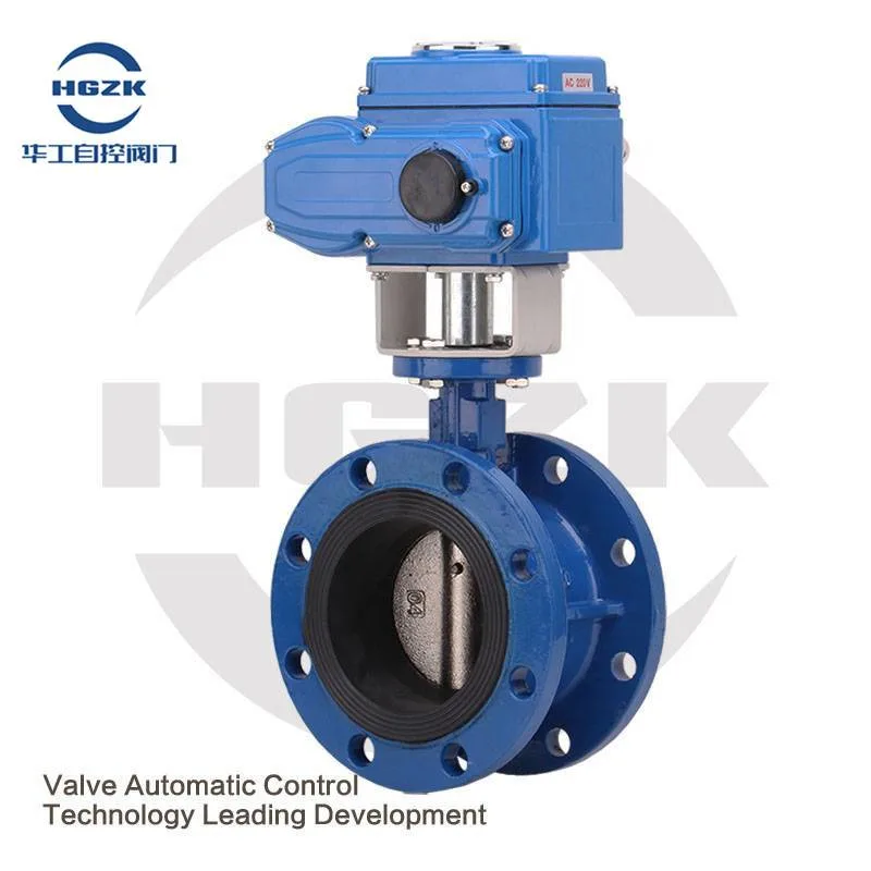 2 Inch Double Flange Electric Flange Butterfly Valves with Actuator Flow Control