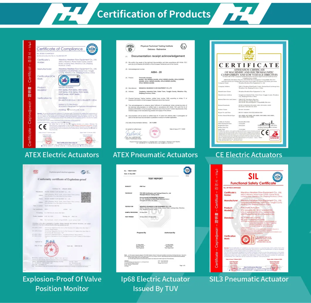 Hpa Series Pneumatic Actuator ISO5211 Spring Return Pneumatic Actuator Valve
