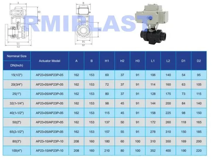 Plastic PVC PP Pph UPVC CPVC Pneumatic Control Diaphragm Valve Butterfly Valve Electric Ball Valve 304 316 Butterfly Valve 380V 220V 24V DIN JIS ANSI Pn10 10K