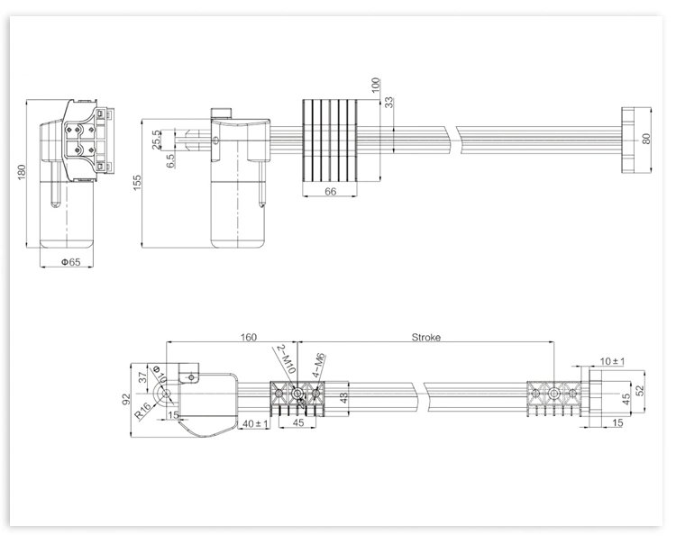 High Speed 12V 24V DC Motor Linear Actuator for Recliner Chair Parts Spring Return Linear Actuator